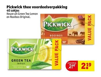 Aanbiedingen Pickwick thee voordeelverpakking - Pickwick - Geldig van 21/07/2020 tot 02/08/2020 bij Kruidvat