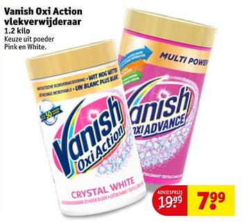 Aanbiedingen Vanish oxi action vlekverwijderaar - Vanish - Geldig van 21/07/2020 tot 02/08/2020 bij Kruidvat