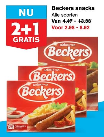 Aanbiedingen Beckers snacks - Beckers - Geldig van 22/07/2020 tot 28/07/2020 bij Hoogvliet