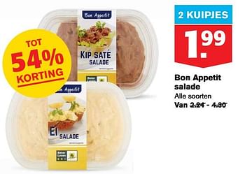 Aanbiedingen Bon appetit salade - Bon Appetit - Geldig van 22/07/2020 tot 28/07/2020 bij Hoogvliet