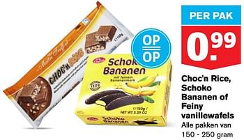 Aanbiedingen Choc`n rice, schoko bananen of feiny vanillewafels - Huismerk - Hoogvliet - Geldig van 22/07/2020 tot 28/07/2020 bij Hoogvliet