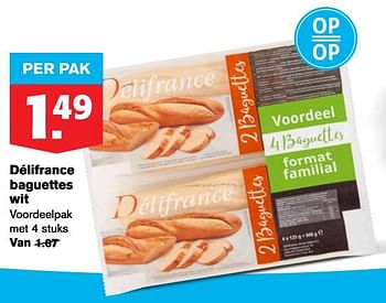 Aanbiedingen Délifrance baguettes wit - Delifrance - Geldig van 22/07/2020 tot 28/07/2020 bij Hoogvliet