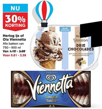Aanbiedingen Hertog ijs of ola viennetta - Hertog - Geldig van 22/07/2020 tot 28/07/2020 bij Hoogvliet