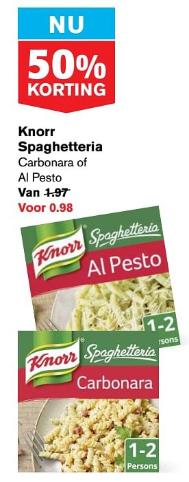 Aanbiedingen Knorr spaghetteria - Knorr - Geldig van 22/07/2020 tot 28/07/2020 bij Hoogvliet