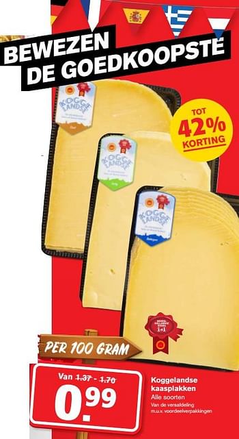 Aanbiedingen Koggelandse kaasplakken - Koggelandse - Geldig van 22/07/2020 tot 28/07/2020 bij Hoogvliet