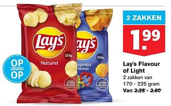 Aanbiedingen Lay`s flavour of light - Lay's - Geldig van 22/07/2020 tot 28/07/2020 bij Hoogvliet