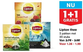 Aanbiedingen Lipton thee - Lipton - Geldig van 22/07/2020 tot 28/07/2020 bij Hoogvliet