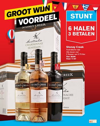 Aanbiedingen Stoney creek australische wijn - Rode wijnen - Geldig van 22/07/2020 tot 28/07/2020 bij Hoogvliet