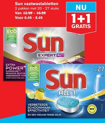 Aanbiedingen Sun vaatwastabletten - Sun - Geldig van 22/07/2020 tot 28/07/2020 bij Hoogvliet