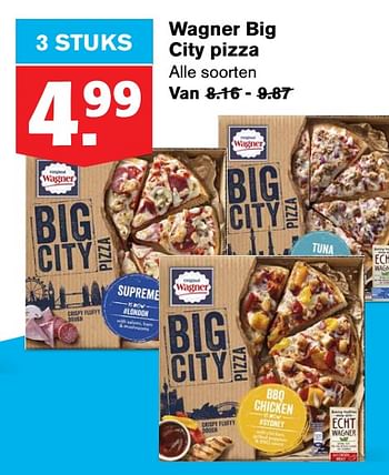 Aanbiedingen Wagner big city pizza - Original Wagner - Geldig van 22/07/2020 tot 28/07/2020 bij Hoogvliet