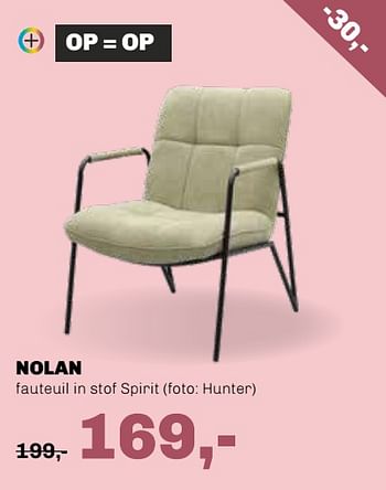 Aanbiedingen Nolan fauteuil in stof spirit - Huismerk - Trendhopper - Geldig van 29/06/2020 tot 30/08/2020 bij Trendhopper