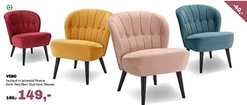 Aanbiedingen Vino fauteuil in actiestof rivera - Huismerk - Trendhopper - Geldig van 29/06/2020 tot 30/08/2020 bij Trendhopper