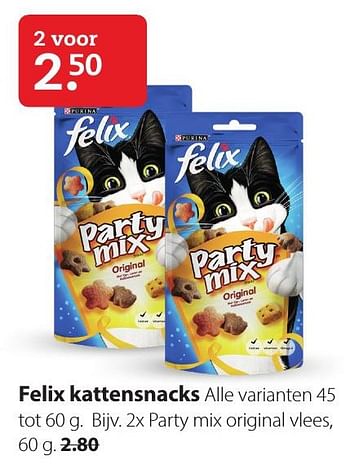 Aanbiedingen Felix kattensnacks - Purina - Geldig van 20/07/2020 tot 02/08/2020 bij Boerenbond