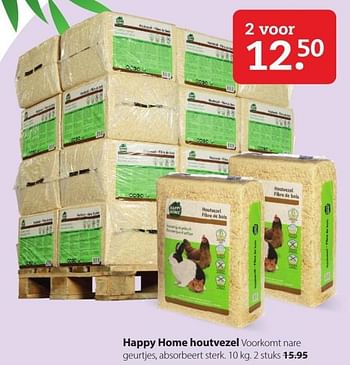 Aanbiedingen Happy home houtvezel voorkomt nare geurtjes, absorbeert sterk - Happy Home - Geldig van 20/07/2020 tot 02/08/2020 bij Boerenbond