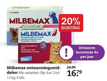 Aanbiedingen Milbemax ontwormingsmiddelen - Milbemax - Geldig van 20/07/2020 tot 02/08/2020 bij Boerenbond