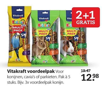 Aanbiedingen Vitakraft voordeelpak voordeelpak konijn - Vitakraft - Geldig van 20/07/2020 tot 02/08/2020 bij Boerenbond