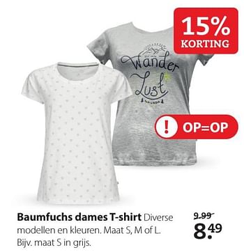 Aanbiedingen Baumfuchs dames t-shirt - Huismerk- Boerenbond - Geldig van 20/07/2020 tot 02/08/2020 bij Boerenbond