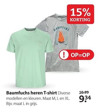 Aanbiedingen Baumfuchs heren t-shirt - Huismerk- Boerenbond - Geldig van 20/07/2020 tot 02/08/2020 bij Boerenbond