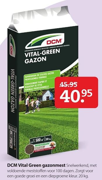 Aanbiedingen Dcm vital green gazonmest - DCM - Geldig van 20/07/2020 tot 02/08/2020 bij Boerenbond
