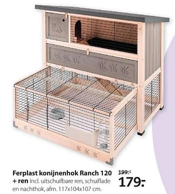 Aanbiedingen Ferplast konijnenhok ranch 120 + ren - Huismerk- Boerenbond - Geldig van 20/07/2020 tot 02/08/2020 bij Boerenbond