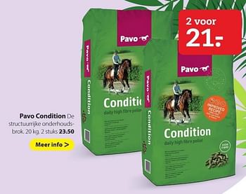 Aanbiedingen Pavo condition - Pavo - Geldig van 20/07/2020 tot 02/08/2020 bij Boerenbond