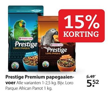 Aanbiedingen Prestige premium papegaaien voer - Versele-Laga - Geldig van 20/07/2020 tot 02/08/2020 bij Boerenbond