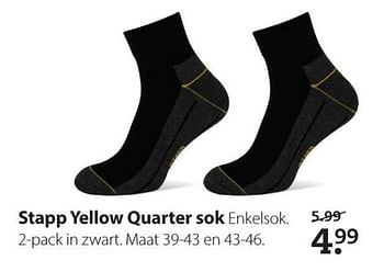 Aanbiedingen Stapp yellow quarter sok - Stapp - Geldig van 20/07/2020 tot 02/08/2020 bij Boerenbond