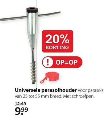 Aanbiedingen Universele parasolhouder - Huismerk- Boerenbond - Geldig van 20/07/2020 tot 02/08/2020 bij Boerenbond