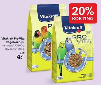 Aanbiedingen Vitakraft pro vita vogelvoer - Vitakraft - Geldig van 20/07/2020 tot 02/08/2020 bij Boerenbond