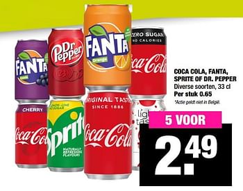 Aanbiedingen Coca cola fanta sprite of dr. pepper - Huismerk - Big Bazar - Geldig van 27/07/2020 tot 09/08/2020 bij Big Bazar