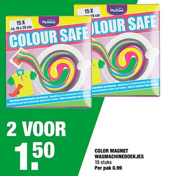 Aanbiedingen Color magnet wasmachinedoekjes - PluShine - Geldig van 27/07/2020 tot 09/08/2020 bij Big Bazar