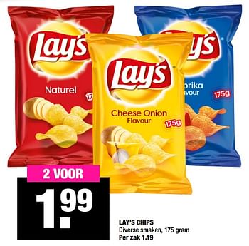 Aanbiedingen Lay`s chips - Lay's - Geldig van 27/07/2020 tot 09/08/2020 bij Big Bazar