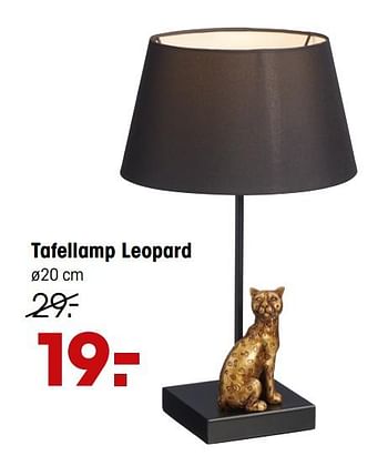 Aanbiedingen Tafellamp leopard - Huismerk - Kwantum - Geldig van 03/08/2020 tot 16/08/2020 bij Kwantum