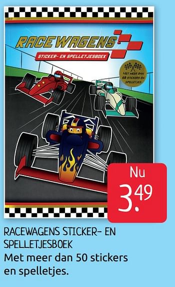 Aanbiedingen Racewagens sticker- en spelletjesboek - Huismerk - Boekenvoordeel - Geldig van 31/07/2020 tot 07/08/2020 bij Boekenvoordeel