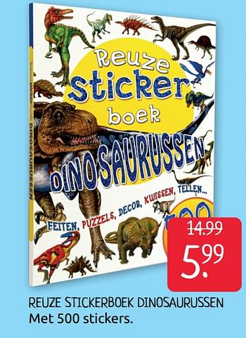 Aanbiedingen Reuze stickerboek dinosaurussen - Huismerk - Boekenvoordeel - Geldig van 31/07/2020 tot 07/08/2020 bij Boekenvoordeel