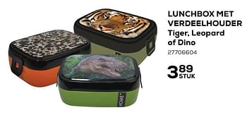 Aanbiedingen Lunchbox met verdeelhouder tiger, leopard of dino - Huismerk - Supra Bazar - Geldig van 07/08/2020 tot 15/09/2020 bij Supra Bazar