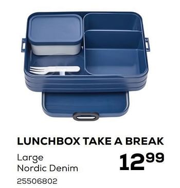 Aanbiedingen Lunchbox take a break large nordic denim - Sigg - Geldig van 07/08/2020 tot 15/09/2020 bij Supra Bazar