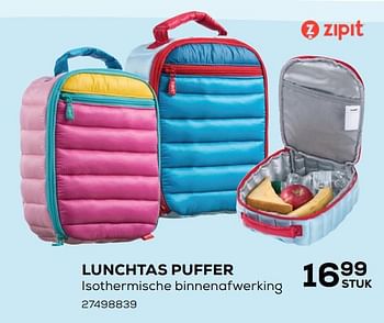 Aanbiedingen Lunchtas puffer - Zipit - Geldig van 07/08/2020 tot 15/09/2020 bij Supra Bazar