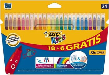 Aanbiedingen Bic Kids Kid Couleur 18+6 GRATIS - BIC - Geldig van 08/08/2020 tot 06/09/2020 bij ToyChamp