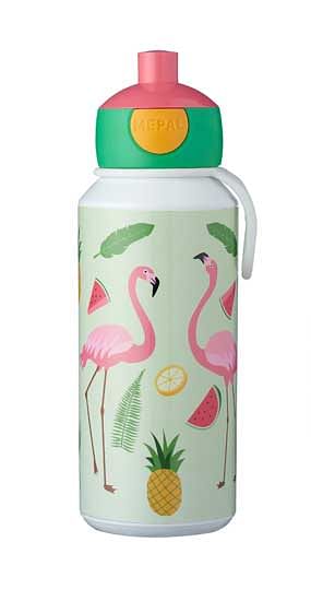 Aanbiedingen Tropical Flamingo pop up drinkfles 400ml - Mepal - Geldig van 08/08/2020 tot 06/09/2020 bij ToyChamp