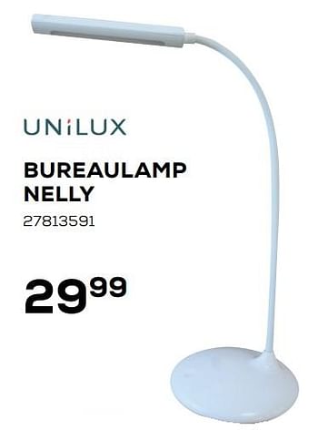 Aanbiedingen Bureaulamp nelly - Unilux - Geldig van 07/08/2020 tot 15/09/2020 bij Supra Bazar