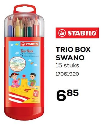 Aanbiedingen Trio box swano - Stabilo - Geldig van 07/08/2020 tot 15/09/2020 bij Supra Bazar