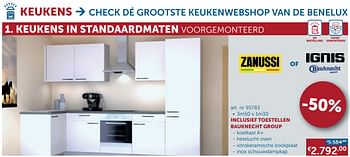 Aanbiedingen Keukens keukens in standaardmaten voorgemonteerd - Zanussi - Geldig van 18/08/2020 tot 21/09/2020 bij Zelfbouwmarkt