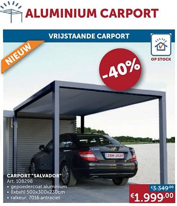 Aanbiedingen Carport salvador - Geldig van 18/08/2020 tot 21/09/2020 bij Zelfbouwmarkt