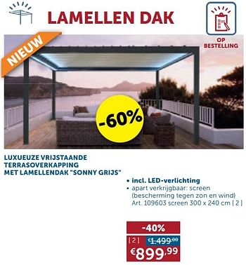 Aanbiedingen Lamellen dak incl. led-verlichting - Geldig van 18/08/2020 tot 21/09/2020 bij Zelfbouwmarkt