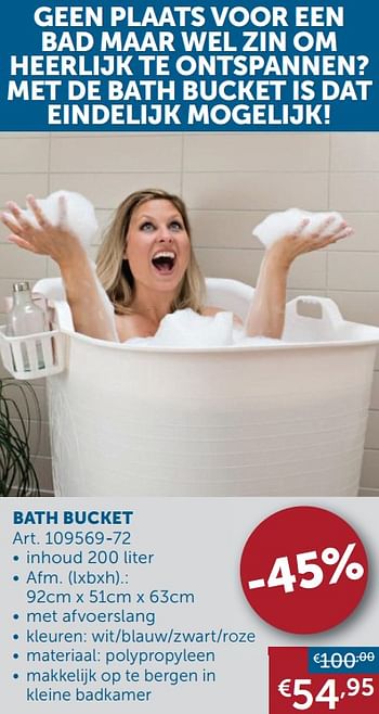 Aanbiedingen Bath bucket - Geldig van 18/08/2020 tot 21/09/2020 bij Zelfbouwmarkt