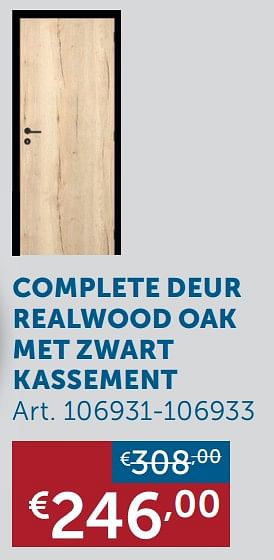 Aanbiedingen Complete deur realwood oak met zwart kassement - Geldig van 18/08/2020 tot 21/09/2020 bij Zelfbouwmarkt