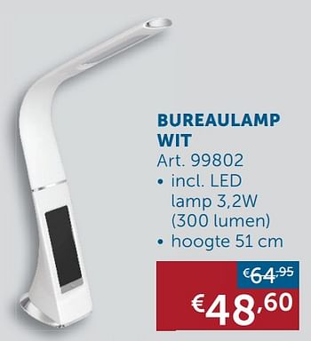 Aanbiedingen Bureaulamp wit - Geldig van 18/08/2020 tot 21/09/2020 bij Zelfbouwmarkt