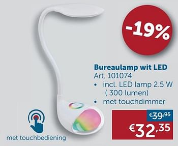 Aanbiedingen Bureaulamp wit led - Geldig van 18/08/2020 tot 21/09/2020 bij Zelfbouwmarkt
