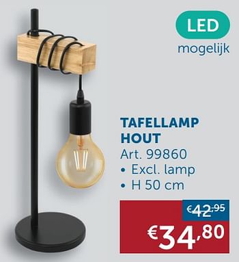 Aanbiedingen Tafellamp hout - Geldig van 18/08/2020 tot 21/09/2020 bij Zelfbouwmarkt